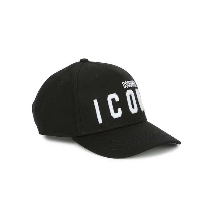 Dsquared2 KIDS Black Logo-embroidered Twill Cap