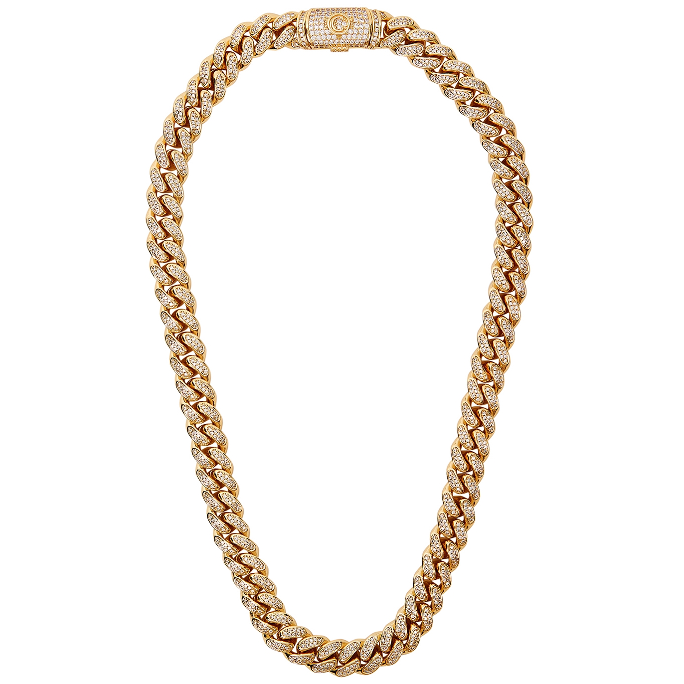 Iced Out Cuban 18kt Gold-plated Necklace