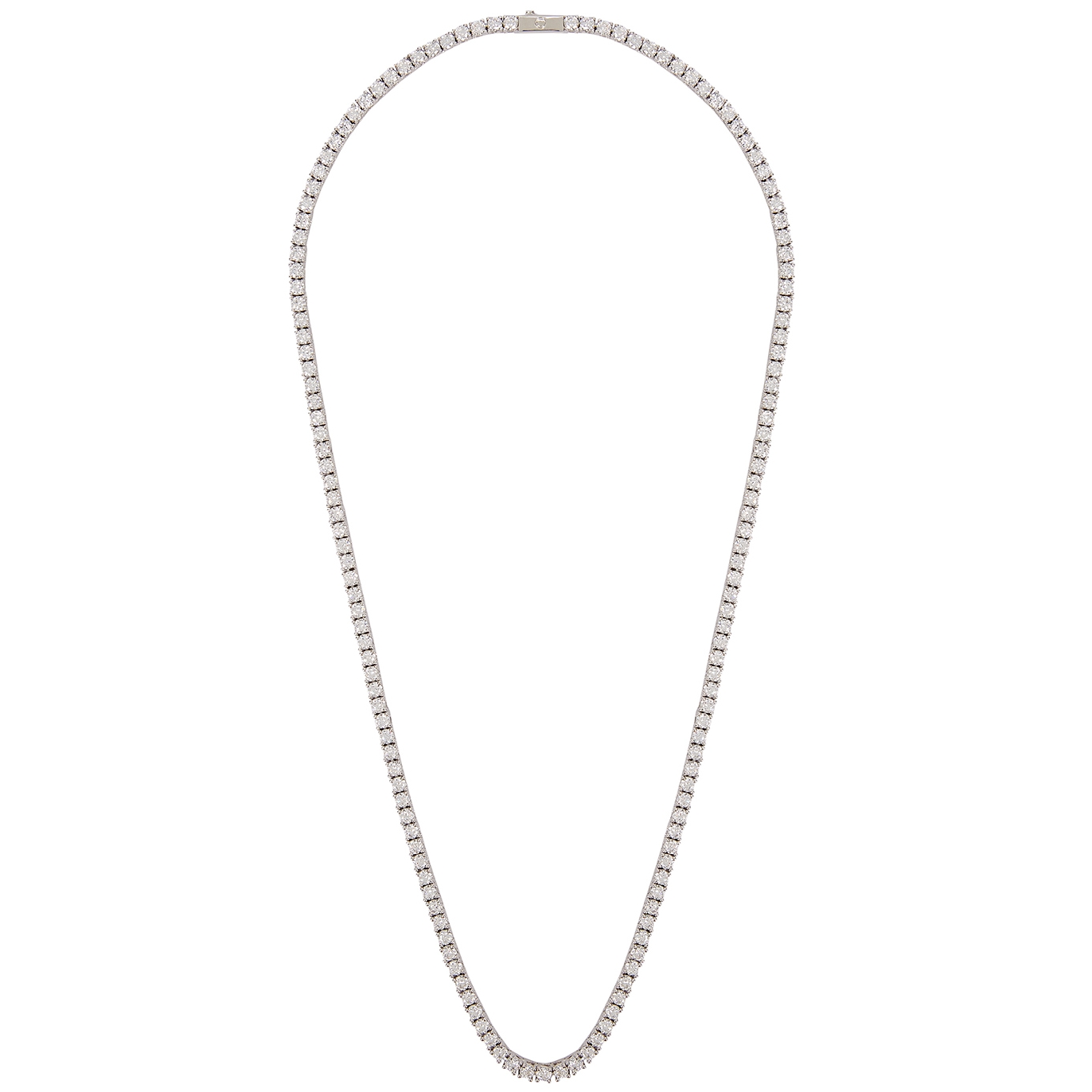 Tennis 18kt White Gold-plated Necklace, Necklace, Silver