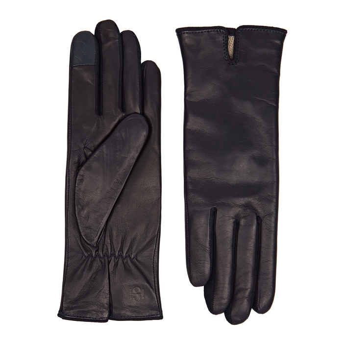 Handsome Stockholm Essentials Navy Leather Gloves