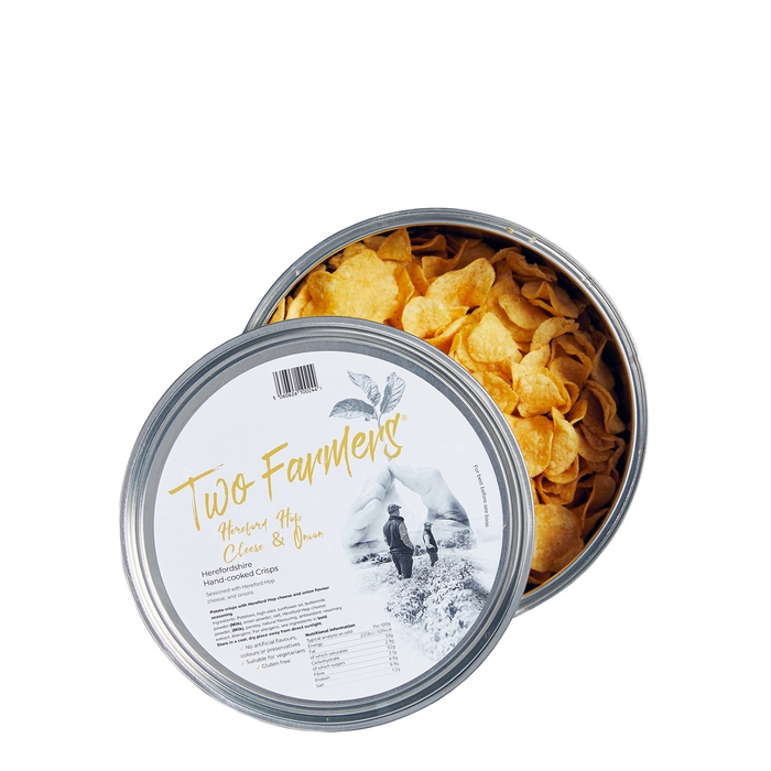 Two Farmers Hereford Hop Cheese & Onion Potato Crisps Sharing Tin 500g