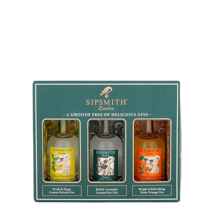 Sipsmith A Smooth Trio Of Delicious Gins Miniature Gift Box 3 X 50ml