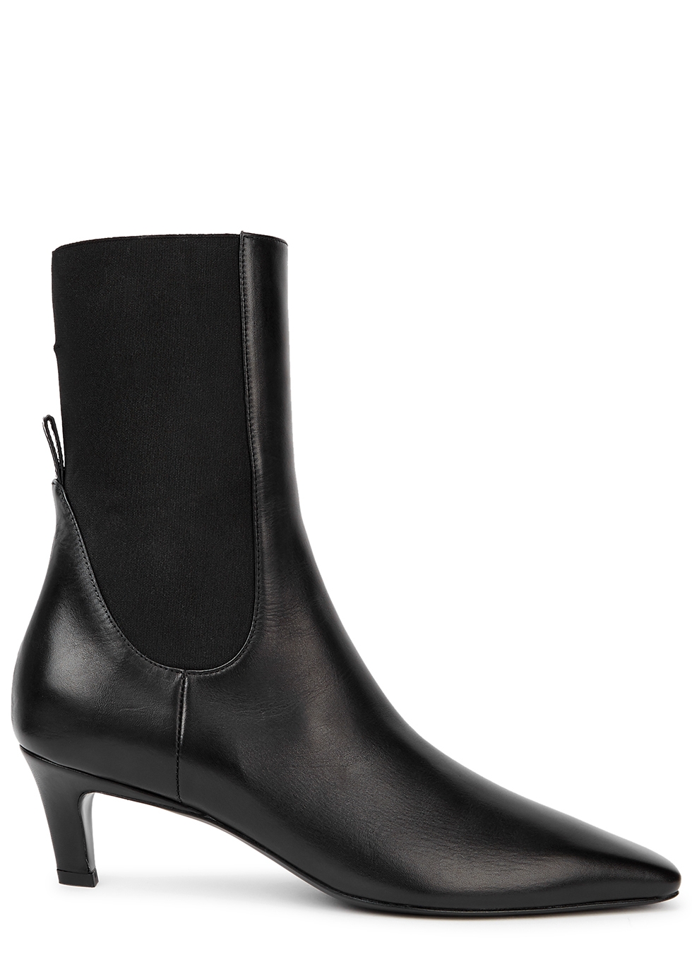 Totême The Mid Heel black leather ankle boots - Harvey Nichols