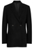 Black double-breasted wool-twill blazer - Totême
