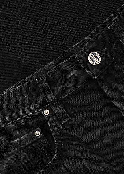 Totême Black cropped kick-flare jeans - Harvey Nichols