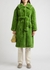 Katrina green belted faux fur coat - JAKKE