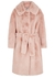 Katrina light pink belted faux fur coat - JAKKE