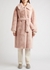 Katrina light pink belted faux fur coat - JAKKE
