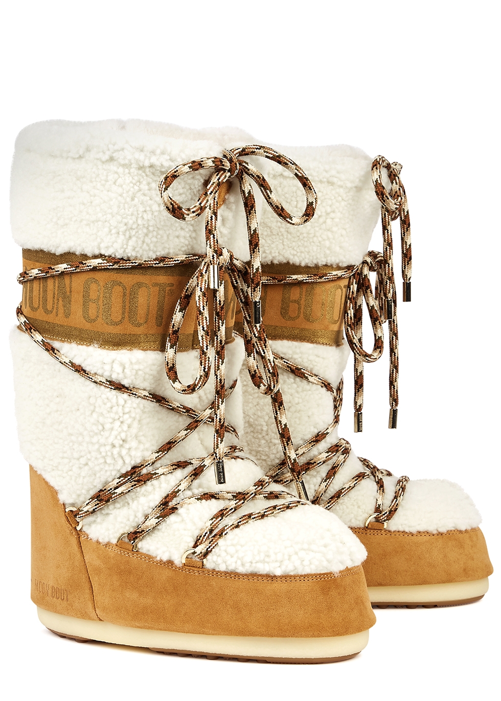 MOON BOOT Lab69 Icon shearling-trimmed suede snow boots - Harvey 