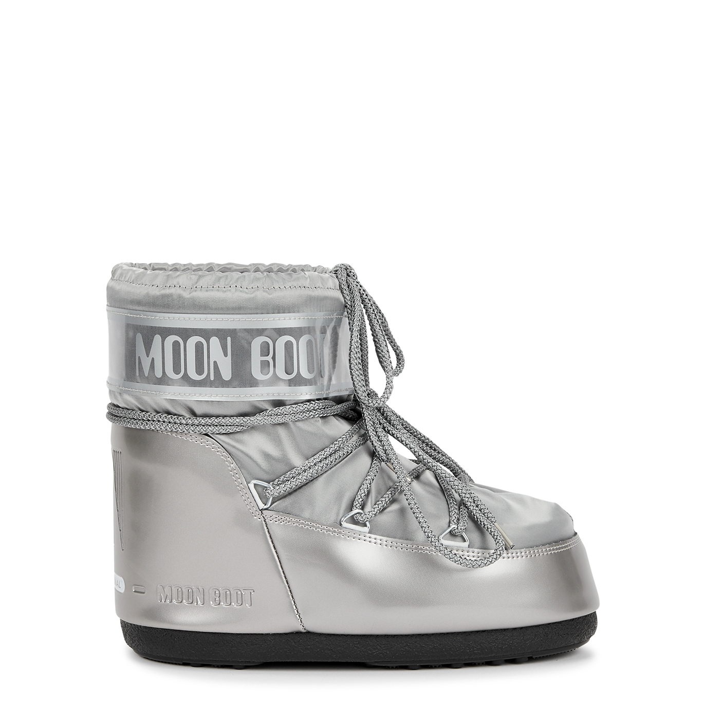 Moon Boot Icon Glance Padded Satin Snow Boots - Silver - 8-10