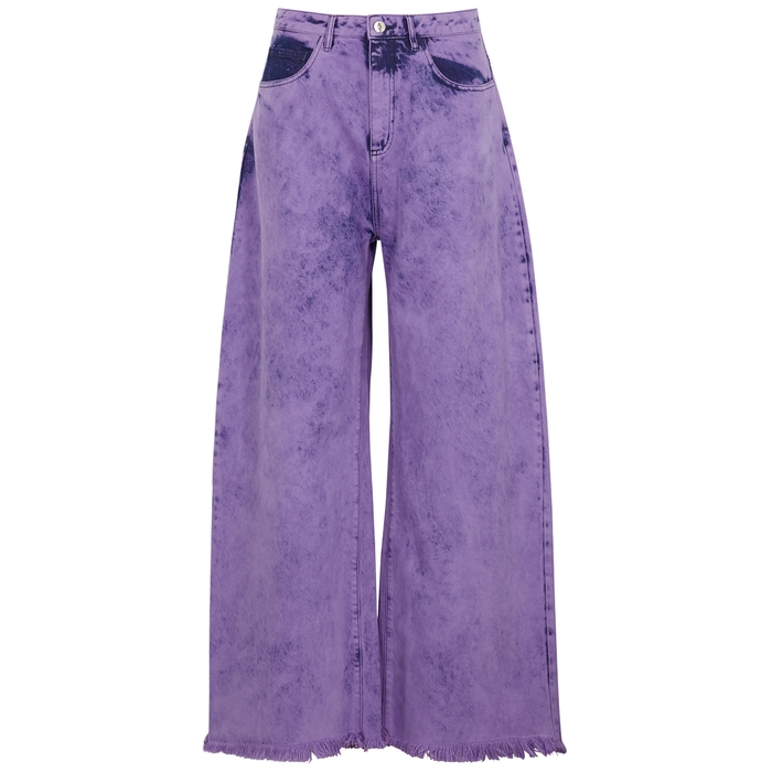 MARQUES' ALMEIDA Purple Tie-dyed Wide-leg Jeans
