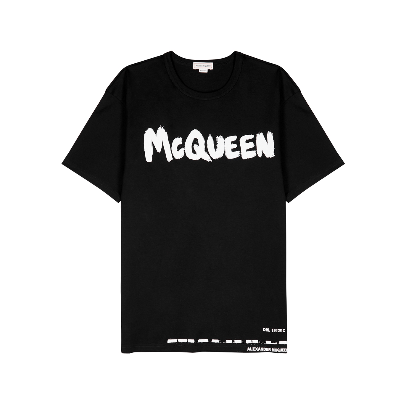 Alexander McQueen Black Logo-print Cotton T-shirt - Black And White - S