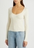 Ivory ribbed-knit top - Frame