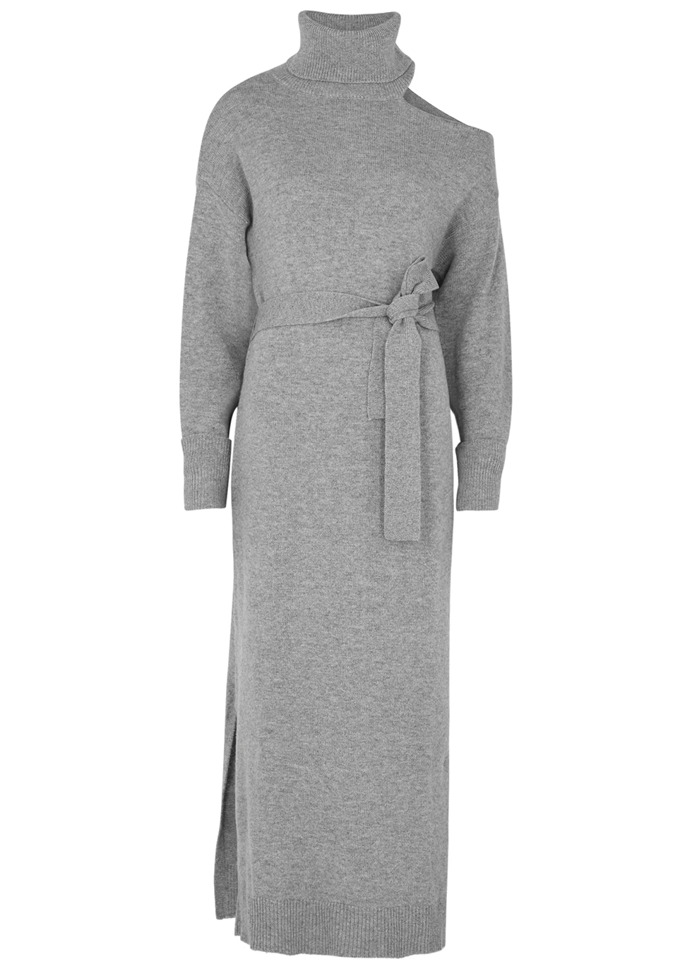 Raundi grey cut-out wool-blend dress