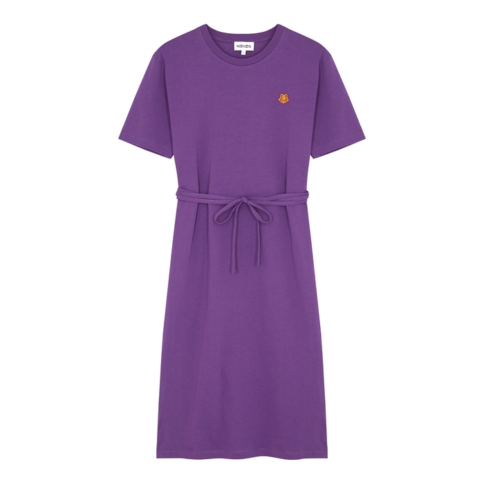 Kenzo Purple Logo Cotton T-shirt Dress