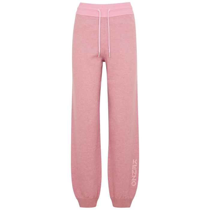 Kenzo Pink Mélange Logo Wool-blend Sweatpants