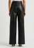 Noro black leather wide-leg trousers - Loulou Studio
