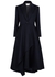 Navy draped wool and cashmere-blend coat - Alexander McQueen