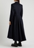 Navy draped wool and cashmere-blend coat - Alexander McQueen
