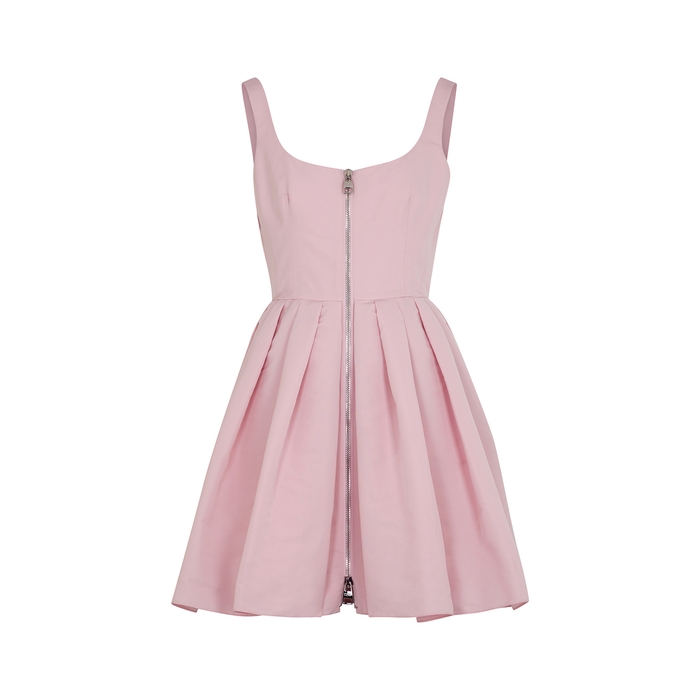 Alexander McQueen Pink Zip-detail Faille Dress
