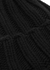 Black ribbed cashmere beanie - Inverni