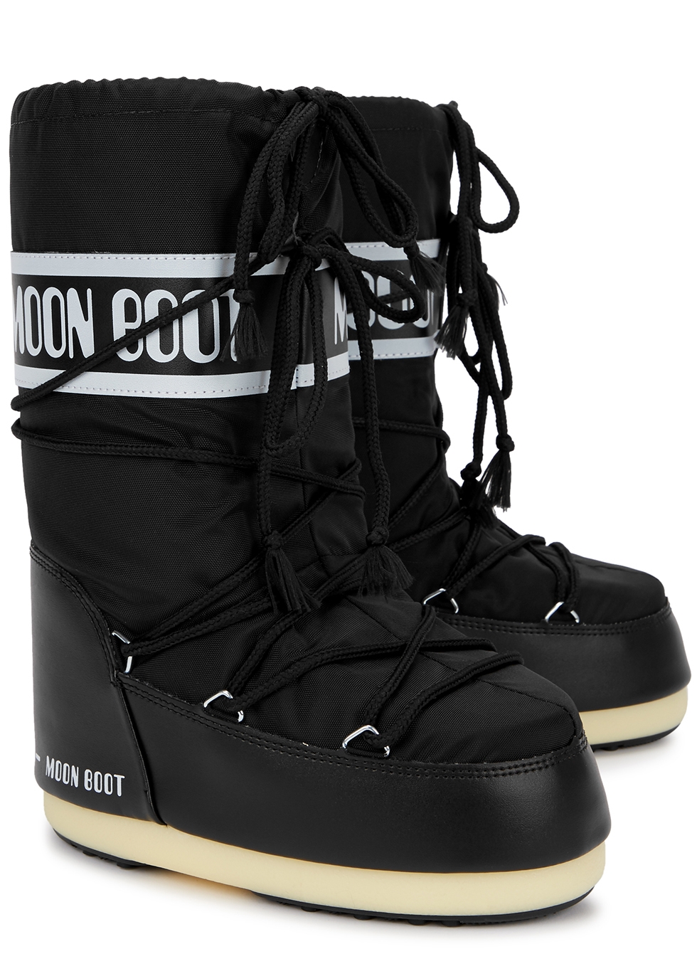 MOON BOOT KIDS Icon black logo nylon snow boots - Harvey Nichols