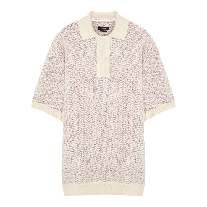 Isabel Marant Imelda Pink Bouclé-knit Polo Shirt