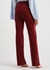Red flared-leg stretch-velvet trousers - Gucci