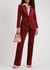Red flared-leg stretch-velvet trousers - Gucci