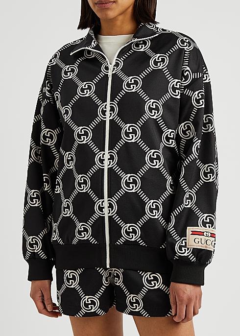 Gucci Black GG-monogram jersey track jacket - Harvey Nichols