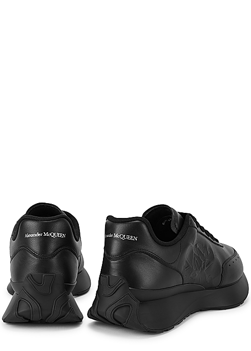 valse kant vulgaritet Alexander McQueen Runner black leather sneakers - Harvey Nichols