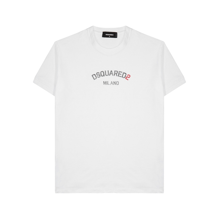 Dsquared2 White Logo Cotton T-shirt