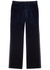 Navy bootcut stretch-velvet trousers - Gucci