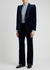 Navy bootcut stretch-velvet trousers - Gucci