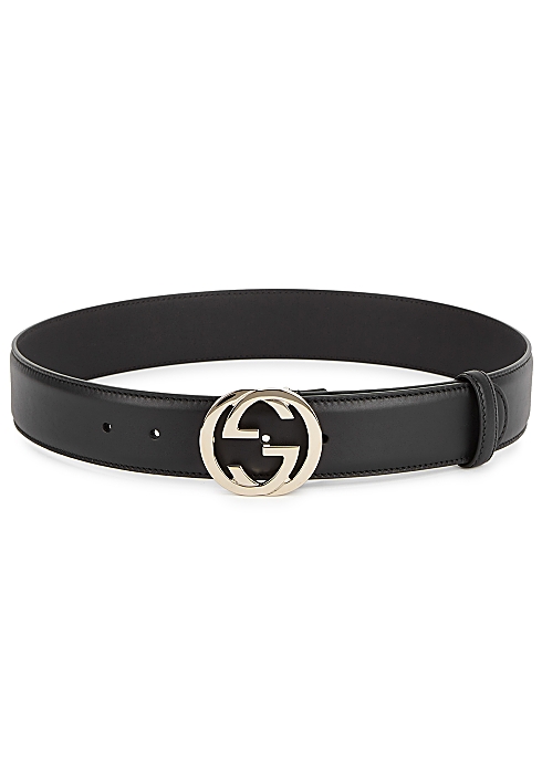 Gucci GG black leather belt - Harvey Nichols