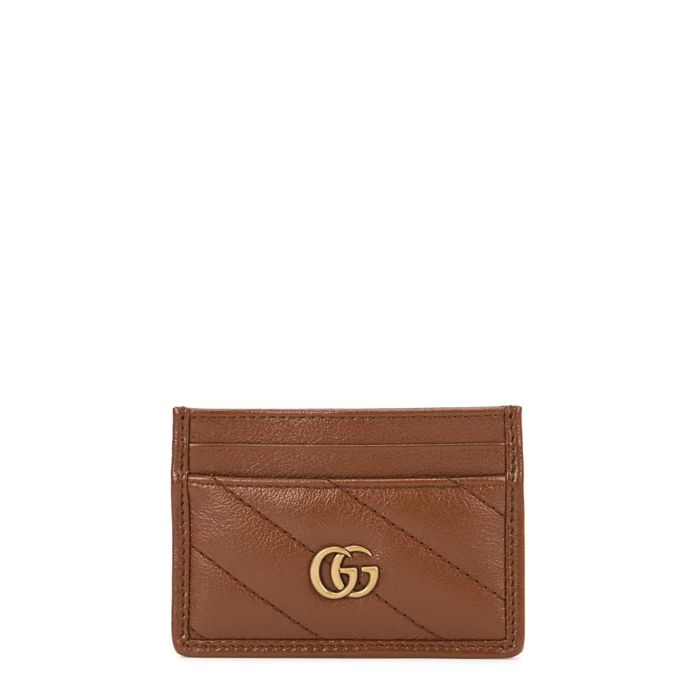 Gucci GG Marmont Brown Leather Card Holder