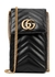 GG Marmont black leather cross-body phone case - Gucci