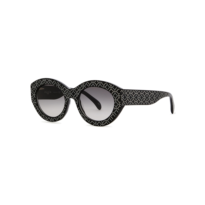 Alaïa Black Studded Round-frame Sunglasses