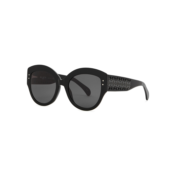 Alaïa Black Oversized Round-frame Sunglasses