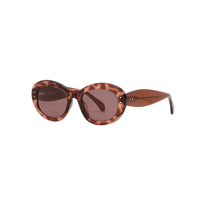 Alaïa Tortoiseshell Oval-frame Sunglasses
