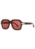 Burgundy oversized sunglasses - Bottega Veneta