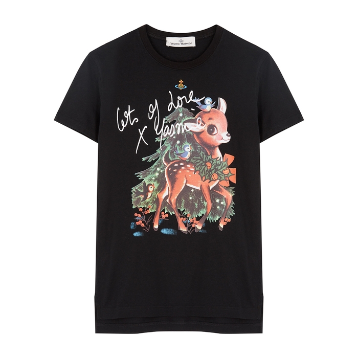 Vivienne Westwood Bambi Peru Black Printed Cotton T-shirt