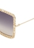 Gold-tone oversized square-frame sunglasses - Gucci