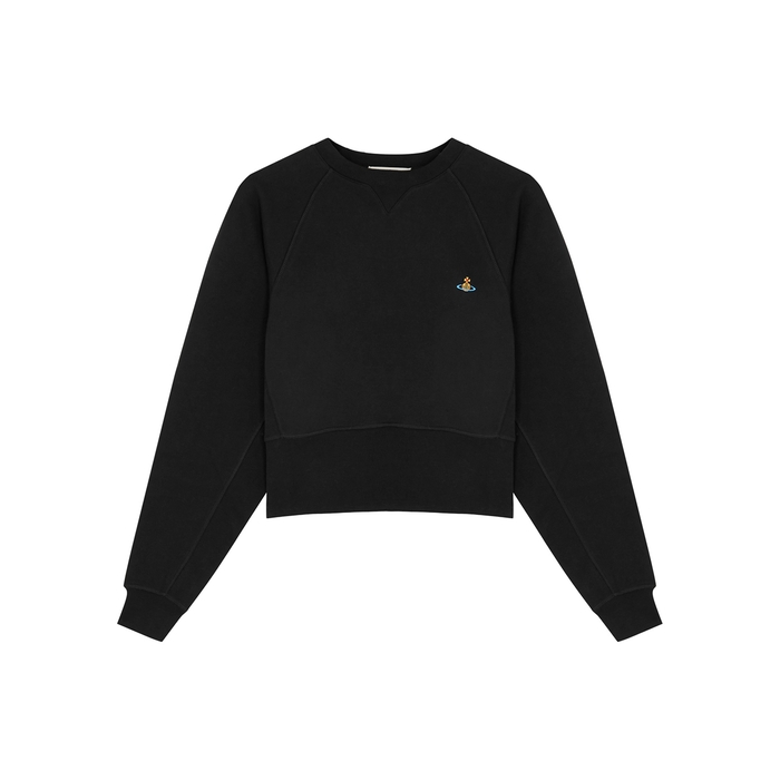Vivienne Westwood Black Logo-embroidered Cotton Sweatshirt