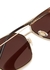 Pale gold-tone square-frame sunglasses - Gucci