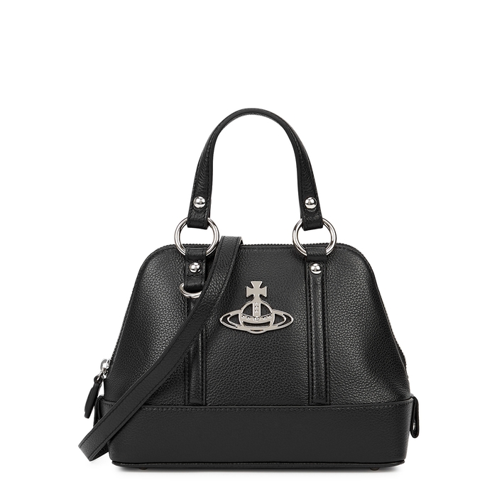 Vivienne Westwood Jordan Small Black Leather Top Handle Bag