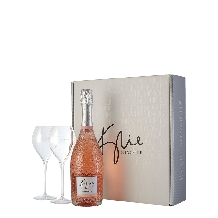 Kylie Minogue Wines Kylie Minogue Prosecco Rosé NV & Glasses Gift Box