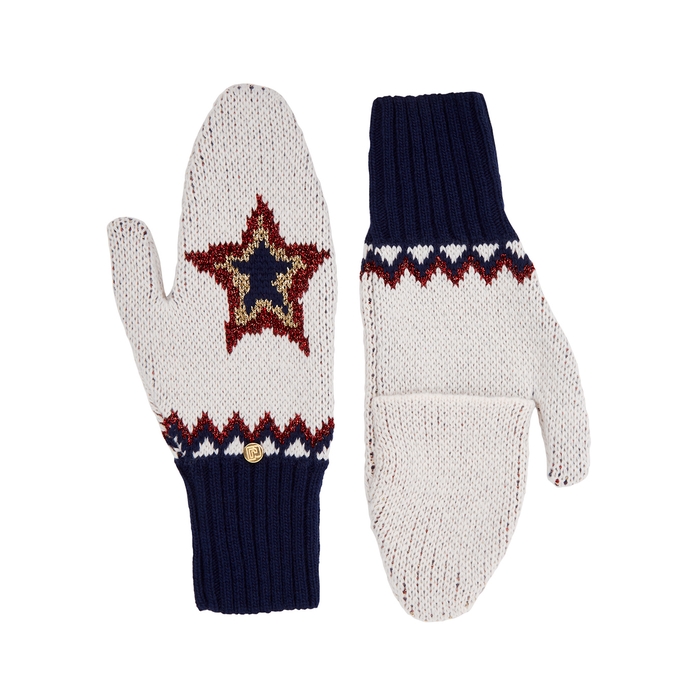 Paco Rabanne Star-intarsia Knitted Mittens