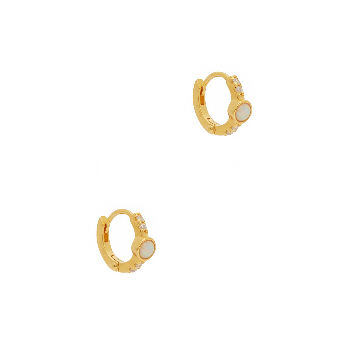 V By Laura Vann Alice Opal 18kt Gold-plated Hoop Earrings