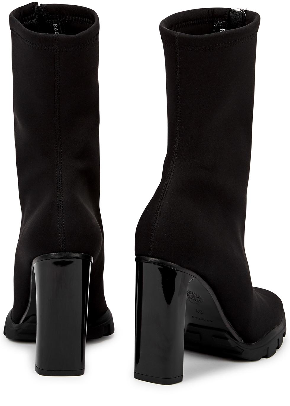 Alexander McQueen Slim Tread 100 black neoprene ankle boots 